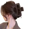 Piranha marrom, novo modelo 2026, presilha de cabelo grande para a nuca, adequada para cabelos grossos, acessório de cabelo tipo piranha, toque de alta qualidade para mulheres