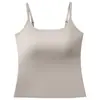 Moda simples sem costura de seda de gelo camisola mulheres com almofada de peito bonita de volta dentro e fora usar casaco de base fina atacado