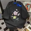Camiseta Divertida de Algodón 100% Puro con Estampado Floral de Manga Corta para Hombres y Mujeres, Verano Holgada, Adelgazante, Marca de Moda Más Vendida, Cuello Redondo, Tops para Pareja