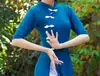 Dança Quadrada Primavera e Verão Nova Dança Clássica Dança Étnica Cheongsam Rima Mesa Performance Dança de Prática Vestido de Tela Terno Feminino