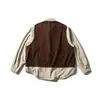 Ropa Vintage 25 Otoño Nuevo Estilo Japonés Marca de Moda Diseño Camisa Chaleco Falso de Dos Piezas Chaqueta Camisa Lavada para Hombre