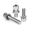 Parafuso Combinado de Três Peças com Cabeça Cilíndrica e Arruela de Pressão Plana, Aço Inoxidável 304, Soquete Hexagonal, M2M4M5