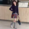 Conjunto de Suéteres para Meninas Primavera e Outono 2026 Novo Doce Estilo Coreano Conjunto de Cardigã Suéter com Botões Coloridos para Meninas Mais Velhas