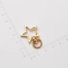 NS viento estrella de cinco puntas amor pintura oro rosa plata llavero metal perro llavero accesorios diy hecho a mano