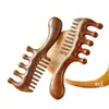 Peine Multifuncional de Dientes Anchos, Peine Masajeador Meridian Meridian de Dientes Anchos y Espesos, Cabello Rizado, Peine de Sándalo Ondulado, Masaje del Cuero Cabelludo