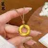Atacado da Mesma Estilo da Loja de Ouro Areia Dourada Cabaça Giratória Bússola das Oito Joias Pingente Alta Retenção de Cor Colar Vajra do Estudante Imperial