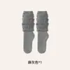 Calcetines largos de tubo para mujer, Calcetines JK de otoño e invierno, Calcetines largos de tubo estilo japonés, Calcetines altos hasta el muslo color blanco lechoso, Calcetines altos hasta el muslo antideslizantes