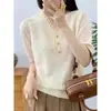Nueva Colección Primavera Verano 2026, Camiseta de Manga Corta para Mujer, Suéter Ligero de Encaje con Cuello en V, Transpirable, Amigable con la Piel, Tejido de Seda Helada