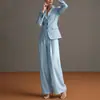 Otoño 2026 Nuevo Moda Femenina Estilo Exportación Europeo y Americano Top con Cuello Blazer Conjunto de Pantalones Casual Suelto Color Sólido