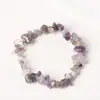 Pulsera de Círculo Único de Grava de Citrino Natural Pulsera de Cuerda Elástica de Piedra Cruda Asimétrica Estilo Fresco, Sencillo y Versátil
