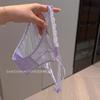 Braguitas de Encaje Sexy de Lencería Pura Francesa para Mujer 2025 Nuevas de Malla Cruzada Algodón Puro Entrepierna con Corte Tanga para Chica