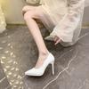 2025 Nuevo Otoño Estilo Coreano Sexy Modernos Tacones de Aguja Puntiagudos Estilo de Hada Zapatos Sencillos Versátiles para Ponerse