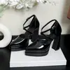 Zapatos Mary Jane Cómodos de Tacón Alto para Mujer, Punta Fina, Plataforma Gruesa, Impermeables, Sexys y Elegantes, Puntera Cerrada, Sandalias de Tacón Grueso para Mujeres Bajitas