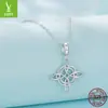 Colar Original Yinziyun em Prata de Lei S925 com Nó Celta para Mulheres Corrente de Clavícula Simples Elegante Europeia e Americana de Nicho