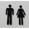 Espejo con logo acrílico para baño de hombres y mujeres, pegatina de pared decorativa tallada para hotel, pegatina de espejo con logo de inodoro