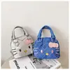 Bolso Nuevo de Comercio Exterior Gato Kt para Niños, Bolso de Mano Acolchado de Mezclilla de Dibujos Animados, Bolso de Hombro Cruzado Estilo Japonés Estilo Ins