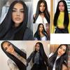 Europa e Estados Unidos moda transfronteiriça senhoras cabelo longo liso alta temperatura seda natural fofo cabelo artificial fibra química peruca cabeça cheia