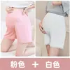 Roupa de Maternidade, Leggings Finos de Seda Gelada para Verão, Ajustáveis, Cintura Alta, Anti-Exposição, Shorts de Maternidade Tamanho Grande para Usar por Cima