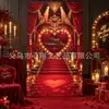 Fondo romántico para el Día de San Valentín transfronterizo, decoración de pared para fotos de fiesta de confesión de bodas, cortina de puerta, decoración de escena, tela colgante