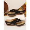 Chanclas de mujer de talla grande transfronterizas 2026 nuevas sandalias de cuña florales de moda para mujer costura retro 36-43