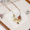 Collar de Cerámica Jingdezhen Lindo Dibujo Animado Miau Wangcai Joyería Linda Orquestación Puesto de Joyería Suministro al por Mayor
