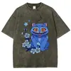 Camiseta Estilo Americano Transpirable Estampada de Algodón para Hombre Holgada