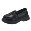 Zapatos Negros de Cuero para Niños 2026 Nuevo Estilo Primavera y Otoño Estilo Británico Zapatos Casuales sin Cordones para Niñas Zapatos de Rendimiento