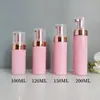 Botella de Mousse Rosa 100ml120ml150ml Limpiador Facial Desinfectante de Manos Botella Espumosa Botellas Portátiles PET