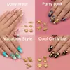 Pacote Misto de Acessórios Populares para Nail Art com Estrelas do Mar Douradas, Conchas, Cavalos-marinhos e Coqueiros para Decoração de Unhas DIY Atacado