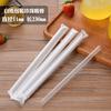 Mingxing Desechable Papel Kraft Empaque Individual Único Popote Transparente Grueso y Delgado Bebida con Hielo Batido para Té de Burbujas Blanco