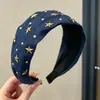 Diadema de punto estilo retro americano de ala ancha, de alta gama, adecuada para frentes amplias, a la moda, versátil para uso diario y para ir al trabajo, pinza para el pelo y accesorio para el cabello