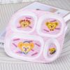 Prato de Jantar Infantil Prato de Frutas Separado Conjunto de Louças de Melamina Resistente a Quedas Desenho Animado Fofo Jardim de Infância Bebê Prato de Refeição