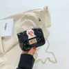 2023 Nuevo Bolso de Hombro Hueco Bolso de Mano de Perlas Mini Cadena Dibujo Animado Lindo Bolso Pequeño Bolso de Gelatina