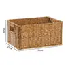 Cesta de almacenamiento de mimbre sintético ropa sucia juguetes bocadillos artículos varios cesta de almacenamiento tejida en bambú hogar sala de estar mueble de TV escritorio completo