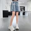 Pantalones de Falda de Verano para Niñas 2025 Nueva Moda Estilo Coreano Moderno Encaje Denim Pantalones de Falda para Niños Mayores Tendencia Transfronteriza