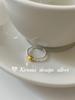 Versión Coreana de Joyería de Diseño Simple de Dongdaemun Plata Esterlina S925 Simple Anillo Ovalado Bicolor Apilable de Alta Gama