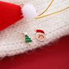 Pendientes Navideños de Lujo con Sentido de Alta Gama Estilo Ins Pendientes Elegantes de Moda para Mujer Árbol de Navidad Campana Gable Asimétricos