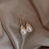 Pendientes de gancho para la oreja elegantes, sencillos, de perlas japonesas y coreanas, estilo retro, elegantes, largos, que combinan con todo, a la moda.