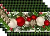Manteles navideños transfronterizos 4 juegos de platos de cena tazas con tapetes termoaislantes Manteles decorativos para la atmósfera de las fiestas navideñas