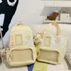 Mochila de Alto Valor Estético para Mulheres, Nova Bolsa Transparente Pain Ins2026, Grande Capacidade, Mochila Escolar Leve para Alunos do Ensino Fundamental II e Ensino Fundamental