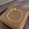 Pulsera de Anillo Sencillo Plateada para Mujer, Diseño de Nicho Ins de Verano, Cuerda de Mano Moda y Sencilla, Estilo Minimalista Ins, Accesorio de Mano Brillante