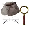 Chapéu de Detetive Sherlock Holmes com Aba Dupla, Lupa, Adereços de Decoração para Cosplay, Conjunto de Pipa - Mais Vendido Internacionalmente