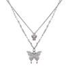 Collar de mariposa de doble capa para mujer, nuevo nicho 2024, diseño avanzado de lujo ligero con borlas, cadena de clavícula, estilo popular de celebridades de Internet.