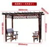 Muebles de Balcón Madera Carbonizada para Exteriores Reja para Uvas de Jardín Anti-Corrosión Mesa y Silla de Ocio para Patio Reja de Madera para Flores Trepadoras Pabellón de Casa de Madera
