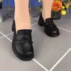 Zapatos para mujer de mediana edad 2026 otoño nuevos cómodos suela blanda zapatos pequeños de cuero retro punta redonda tacón grueso mocasines versátiles