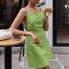 Verano 2025 estilo europeo y americano cuello cuadrado vestido de tirantes sentido del diseño moda temperamento personalidad simple commuter femenino transfronterizo