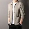 Cárdigan Popular de Punto Transfronterizo Chaqueta Suéter para Hombre Tendencia Casual para Hombre Color Sólido Top Sencillo Venta al por Mayor
