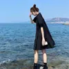 Nuevo vestido camisa de verano holgado talla grande para mujeres con curvas, estilo casual, vestido corto adelgazante, directo de fábrica