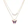 Deseo AliExpress nueva moda europea y americana muñeca Barbie con collar de mariposa para niña cadena doble de perlas joyería lote