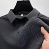 Camisa Polo Masculina de Manga Curta com Gola, Marca da Moda Verão, Slim Fit Estilo Coreano, Nova Peça Versátil da Moda